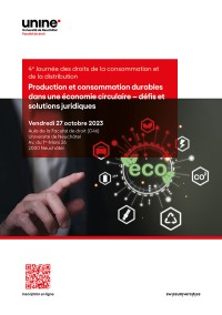 Production et consommation durables dans une économie circulaire – défis et solutions juridiques
